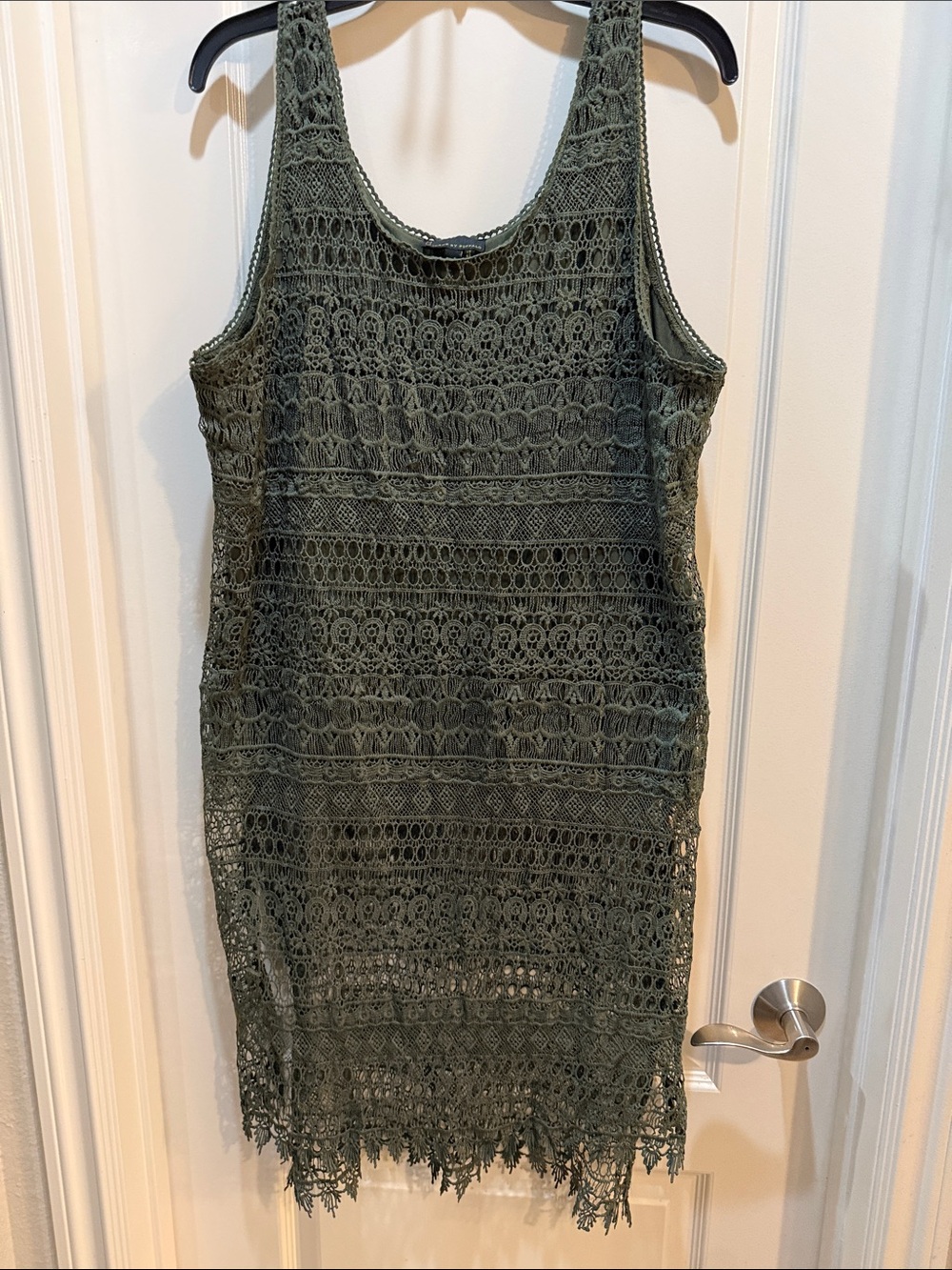 NWOT Olive Green Crochet Tank Tunic XL
